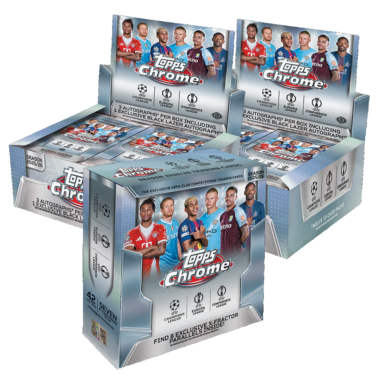 MIXED PYP/PYT - 2x Topps Chrome UCC 2025/26 Jumbo + 1x Topps Chrome UCC 2025/26 Mega